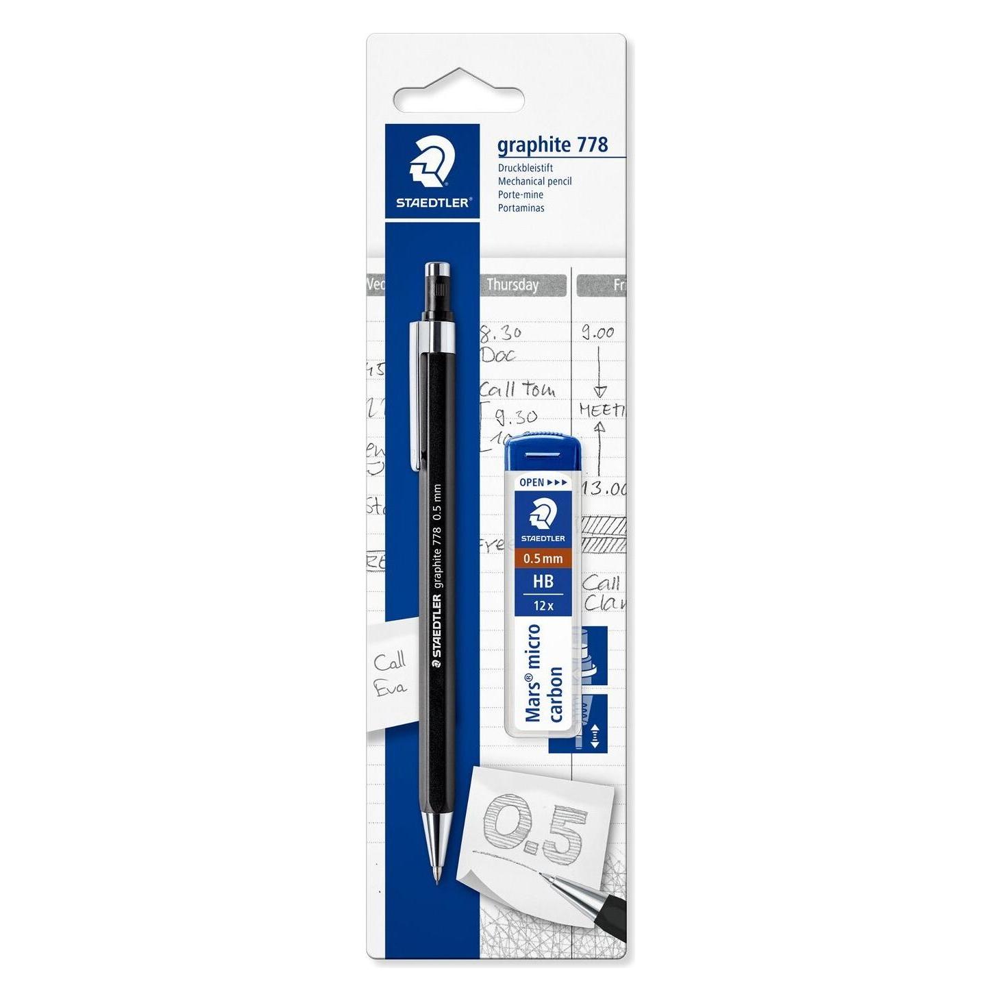 Staedtler 7785ABK25D Druckbleistift 0.5 mm Bezeichnung der Härte: B (0.50 mm, B, HB, 1x) (7785ABK25D)