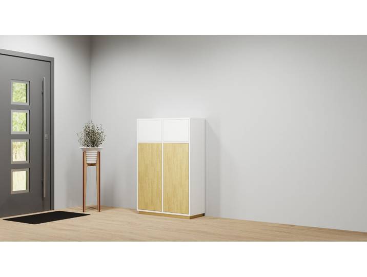 Meuble range chaussures sur mesure Pickawood MDF mélaminé MDF Blanc mat