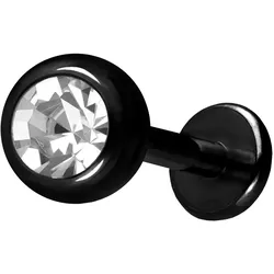 Titan Labret mit Innengewinde KRISTALL