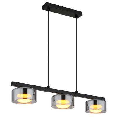 GLOBO LIGHTING Hängeleuchte "HIGGINS", schwarz (schwarz smoke), H: 110cm, 1 Stk., Leuchten, Hängelampe Esszimmer-Leuchte Esstischleuchte Wohnzimmer, Hängeleuchte