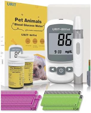 Inspire Select Pet Blood Glucose Monitoring Kit For Dogs & Cats No Coding Blood Sugar Meter With Test Strips, Lancets & Carrying Case analyzer Kit
