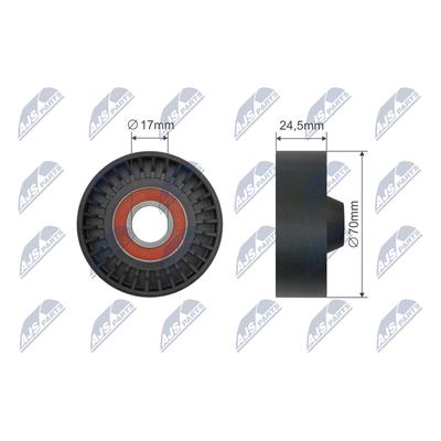 NTY Umlenk-/Führungsrolle, Keilriemen RNK-AR-012 für Volvo LANCIA LADA Chrysler Fiat TATA