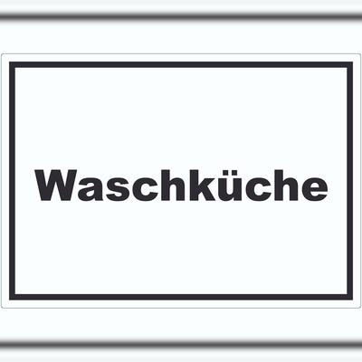 HB-Druck Waschküche Aufkleber mit Text Waschraum waagerecht A7 (74x105mm)