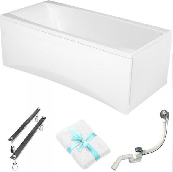 Cersanit | Badewanne - Rechteckbadewanne Virgo - 160x75cm - Mit Weißer Verkleidung - Ergonomisches Design