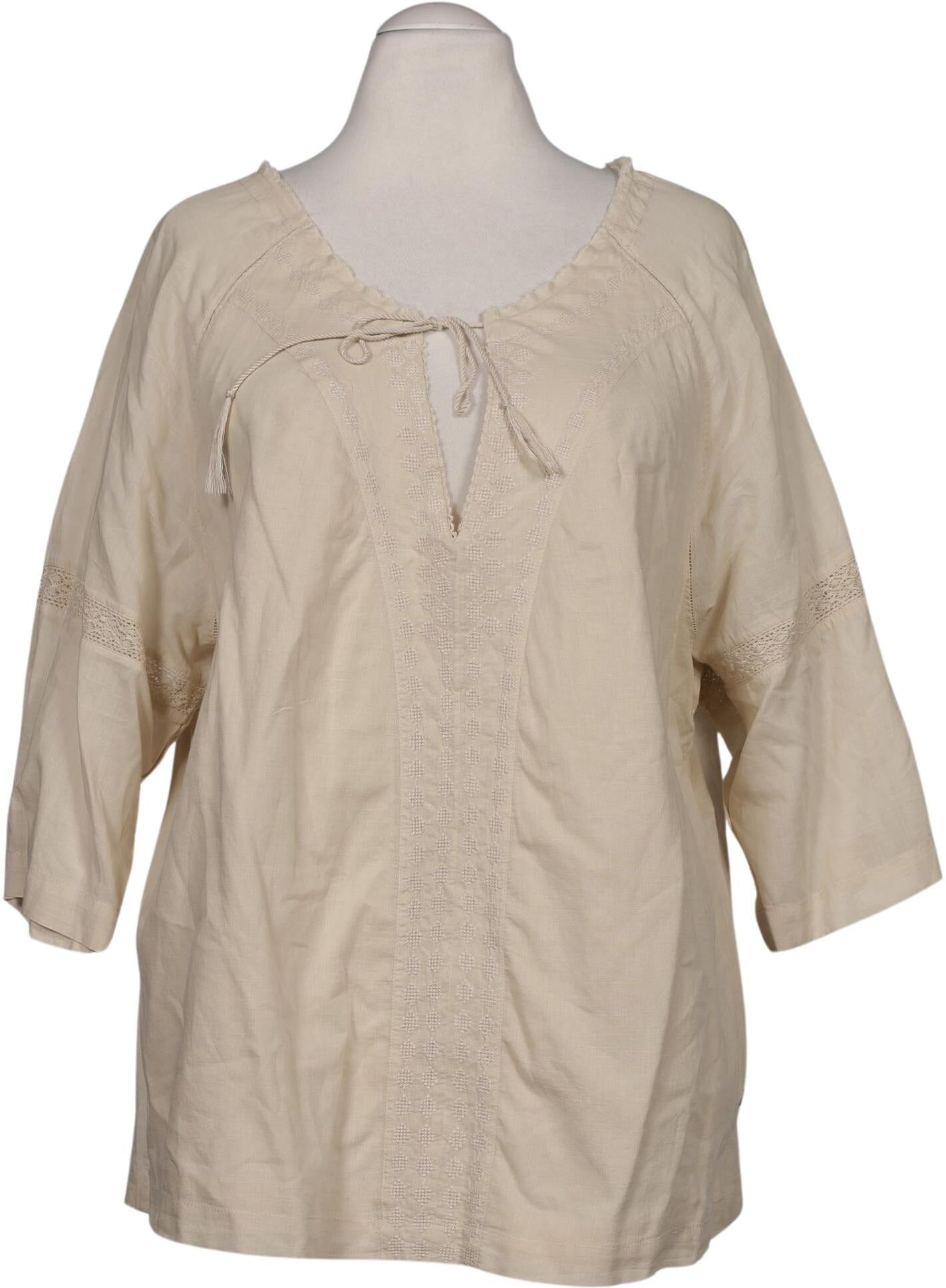 Calvin Klein Jeans Damen Bluse, Beige, Gr. L, Baumwolle - Second Hand