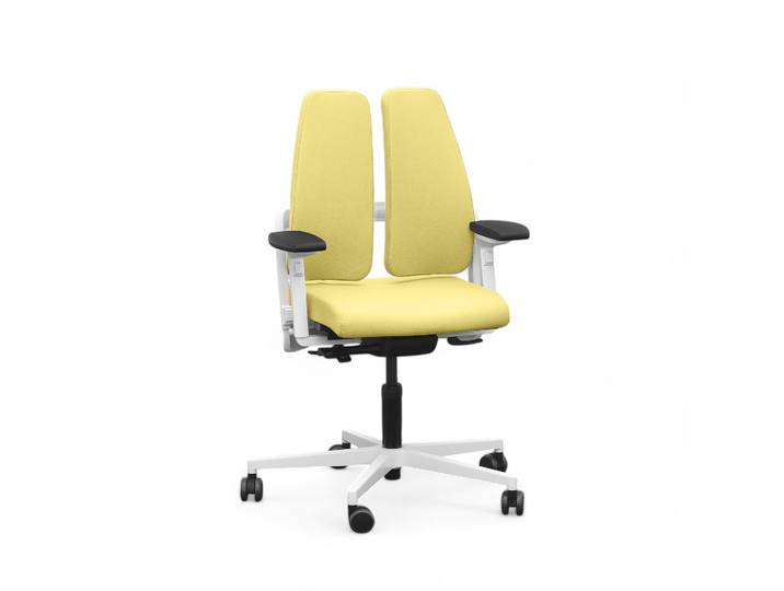 Office chair SitagXilium DuoBack swissmade ergonomic with 4D armrests, Yellow, New, Ergonomic chair - ideal for flexible working
