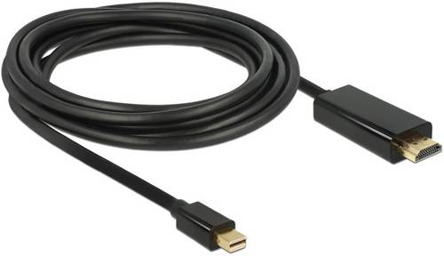 Delock HDMI / Mini-DisplayPort Anschlusskabel Mini DisplayPort Stecker, HDMI-A Stecker 1m Schwarz 83698 vergoldete Steckkontakte
