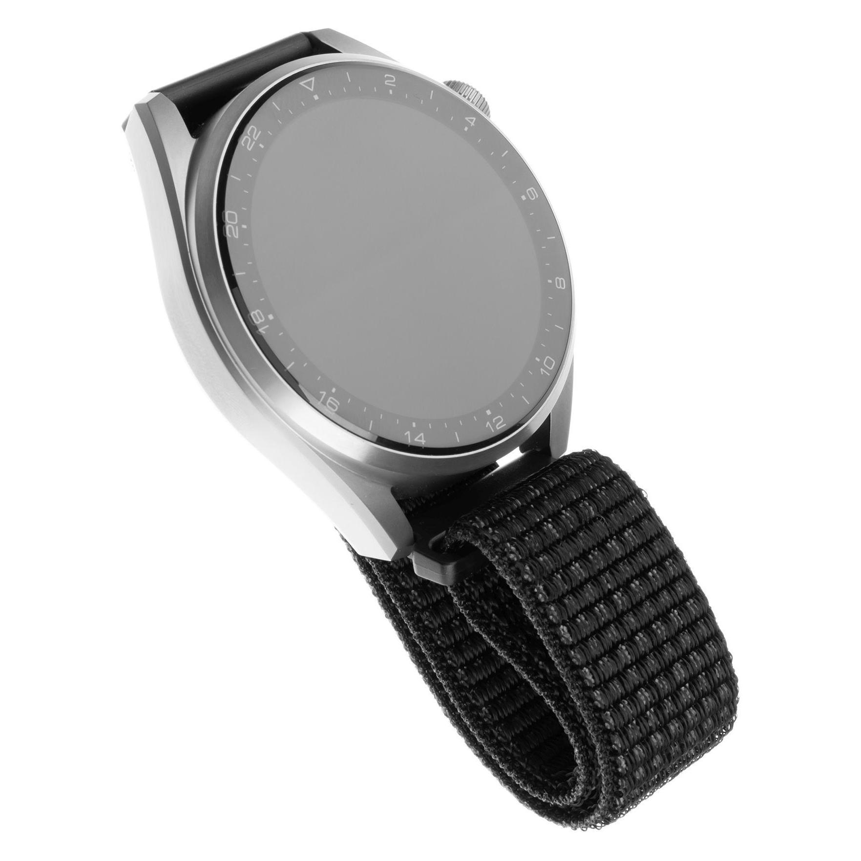 Fixed Nylon rem til Smartwatch Universal 20mm Refl. Sort (FIXNST-20MM-REBK)