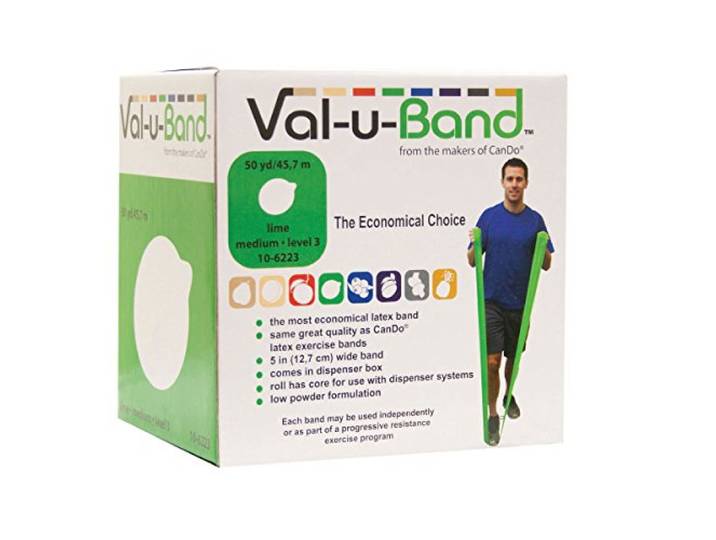 CanDo Trainingsband / Gymnastikband, Länge 45 m, Val-u-Band® - hellgrün (leicht)