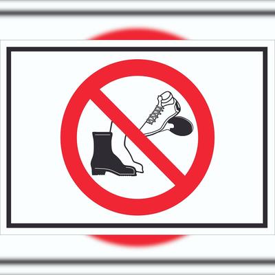 HB-Druck Schuhe ausziehen Schild Symbol A5 (148x210mm)