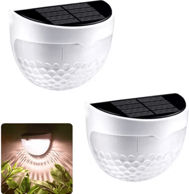 Inspire Curations Solar Corrugated Fence Lights IP65 Waterproof Outdoor Wall Lights white warm 6pcs