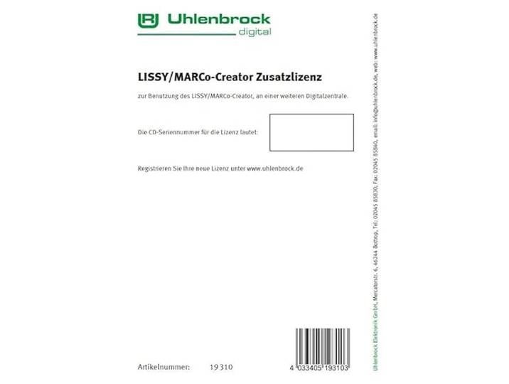 Uhlenbrock - Lissy Creator Licentie (Uh19310)