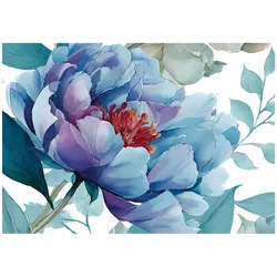 FOTOTAPETE Blumen Blätter Blau 200x140 cm