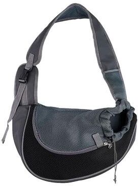 Uplifted Goods Breathable Mesh Pet Sling Shoulder Carrier black s