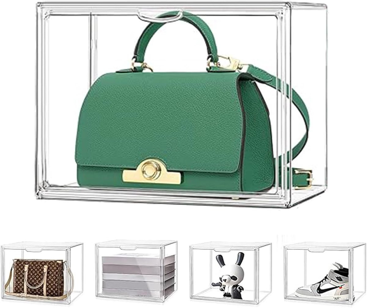 SnelShoppen Stapelbare Display Case Transparante Opbergdoos met Magnetische Deur voor Verzamelobjecten