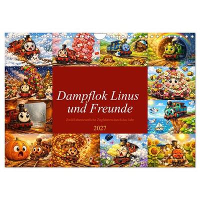Dampflok Linus und Freunde (Wandkalender 2027 DIN A4 quer), CALVENDO Monatskalender