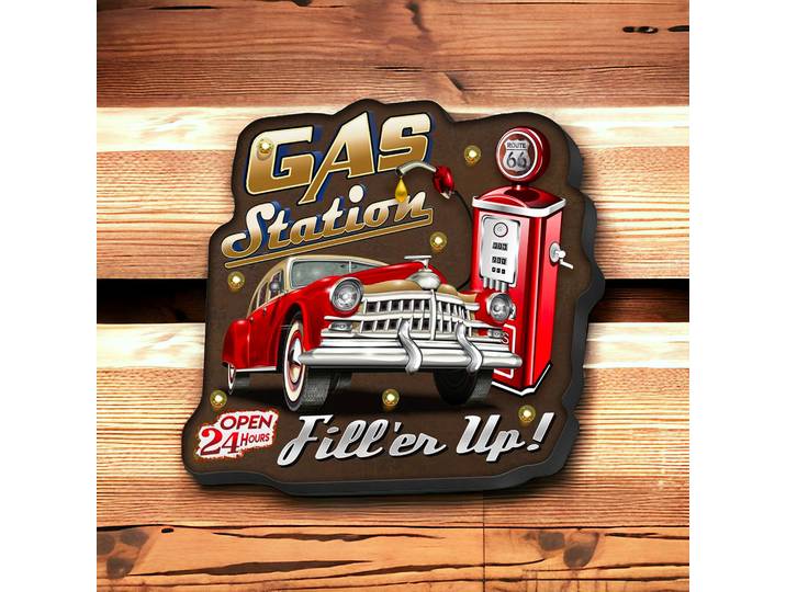 Plaque Led Gas statioin