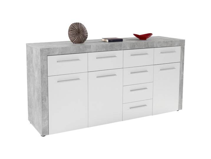 Kommode B 194cm Focus Beton Optik/Weiß