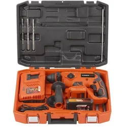 VARO POWDP15640 Powerplus Set Bohrhammer 20V mit Akku und Ladegerät Meißel Bohrspitzen