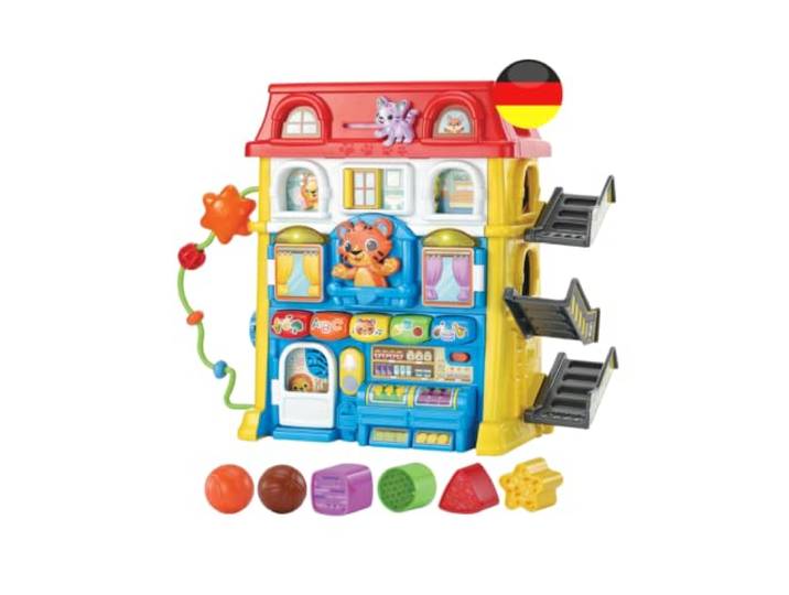 VTech Tierfreunde-Entdeckerhaus mit 4 Formblöcken, 2 Bällen