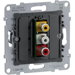 Legrand 765086 SEANO Einsatz RCA Cinch-Anschlussdose 3-fach