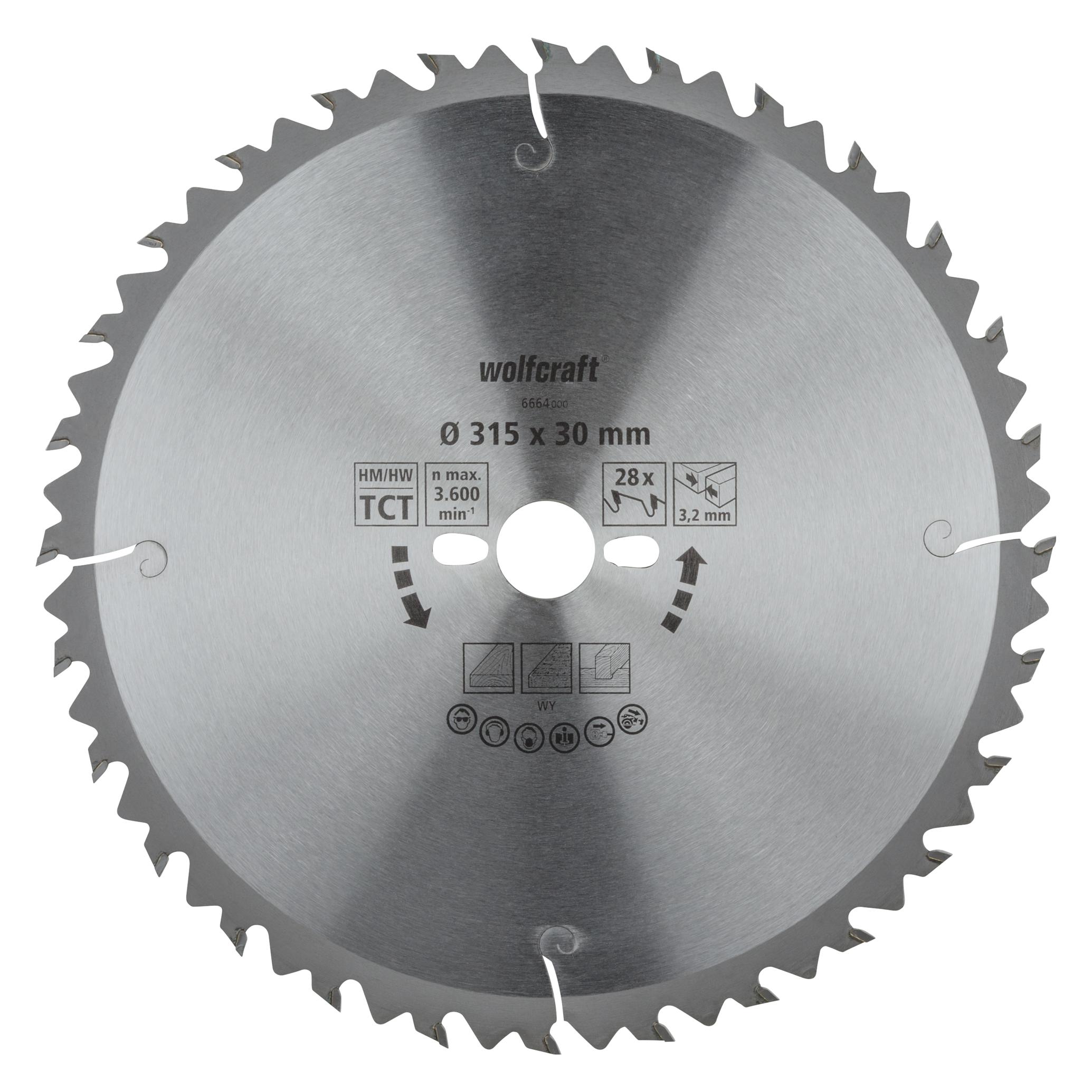 wolfcraft 1 Tisch-Kreissägebl. HM, 28 Zähne ø315mm (6664000)
