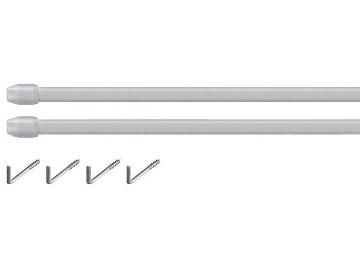 Vitragenstange GOOD LIFE Vita Gr. 3, silber (mattnickelfarben), Ø:11mm, Kunststoff, Metall, Gardinenstangen, Vitragenstange
