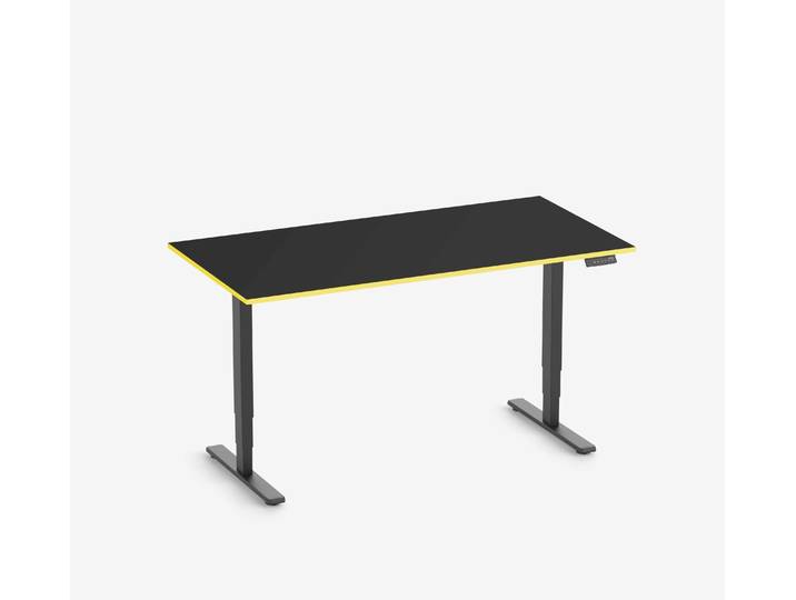 FOKUS Gamingschreibtisch Schwarz 160x80 Rechteck Yellow Cab