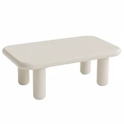 Oviala Business Quadratischer Couchtisch, 100 cm, aus ekru lackiertem MDF