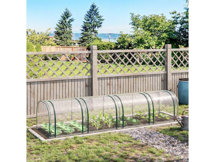 Outsunny Serre Tomates 4x1x0.8m Acier PVC Vert