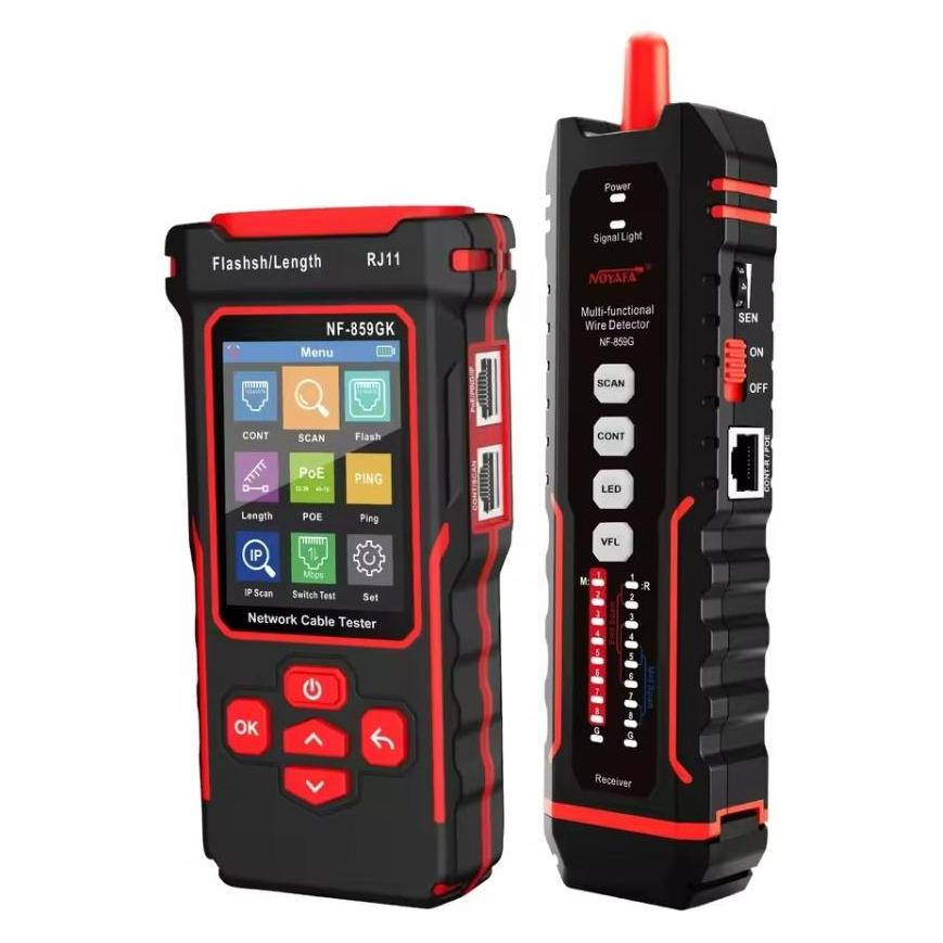 W-Star RJ45 cable tester WSNF-859GK, VFL, RJ45/RJ11, POE, PING, IP Scan, UTP length (Kabeltester) (WSNF-859GK)