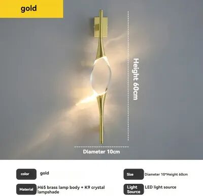 Quick Pick Pro Modern Copper Crystal Wall Lamp, Simple Creative Decoration, Designer Lighting For Living Room Study Bedroom Bedside wall Lamp 1 warm Light 3000k