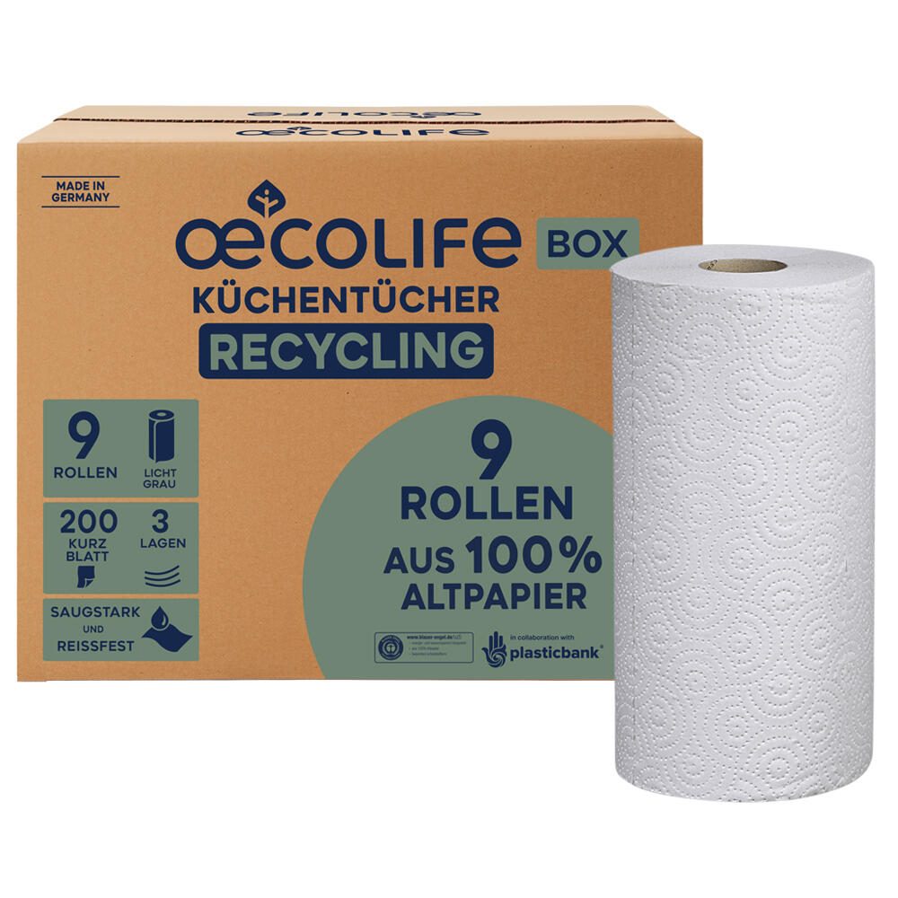 FRIPA Küchenrollen OECOLIFE 3-lagig, 9 Rollen 3299001