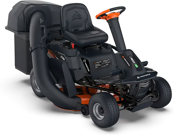 Yard Force E559 - Tondeuse autoportée à batterie  - 56V/50Ah - Bac de ramassage, éjection latérale et mulching