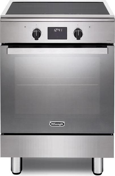 De'Longhi DMX 64 INL TC2, Freistehender Herd, Schwarz, Edelstahl, Drehregler, Berührung, Edelstahl, Metall, Edelstahl