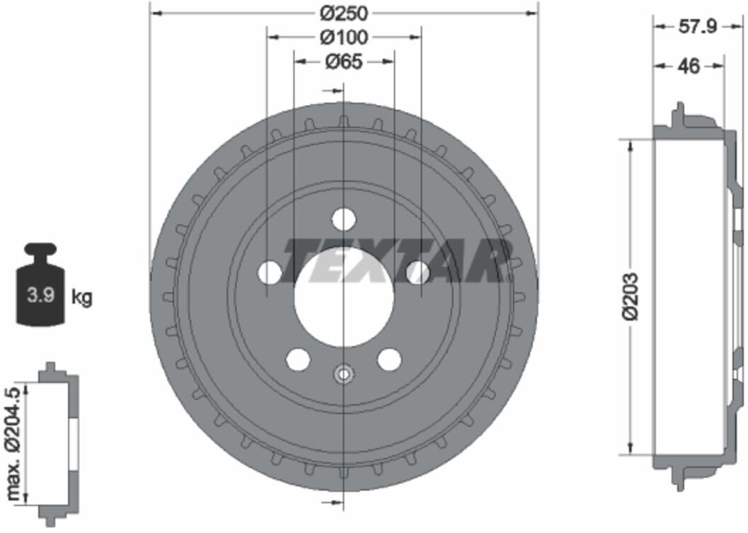 Bremstrommel TEXTAR 94048200