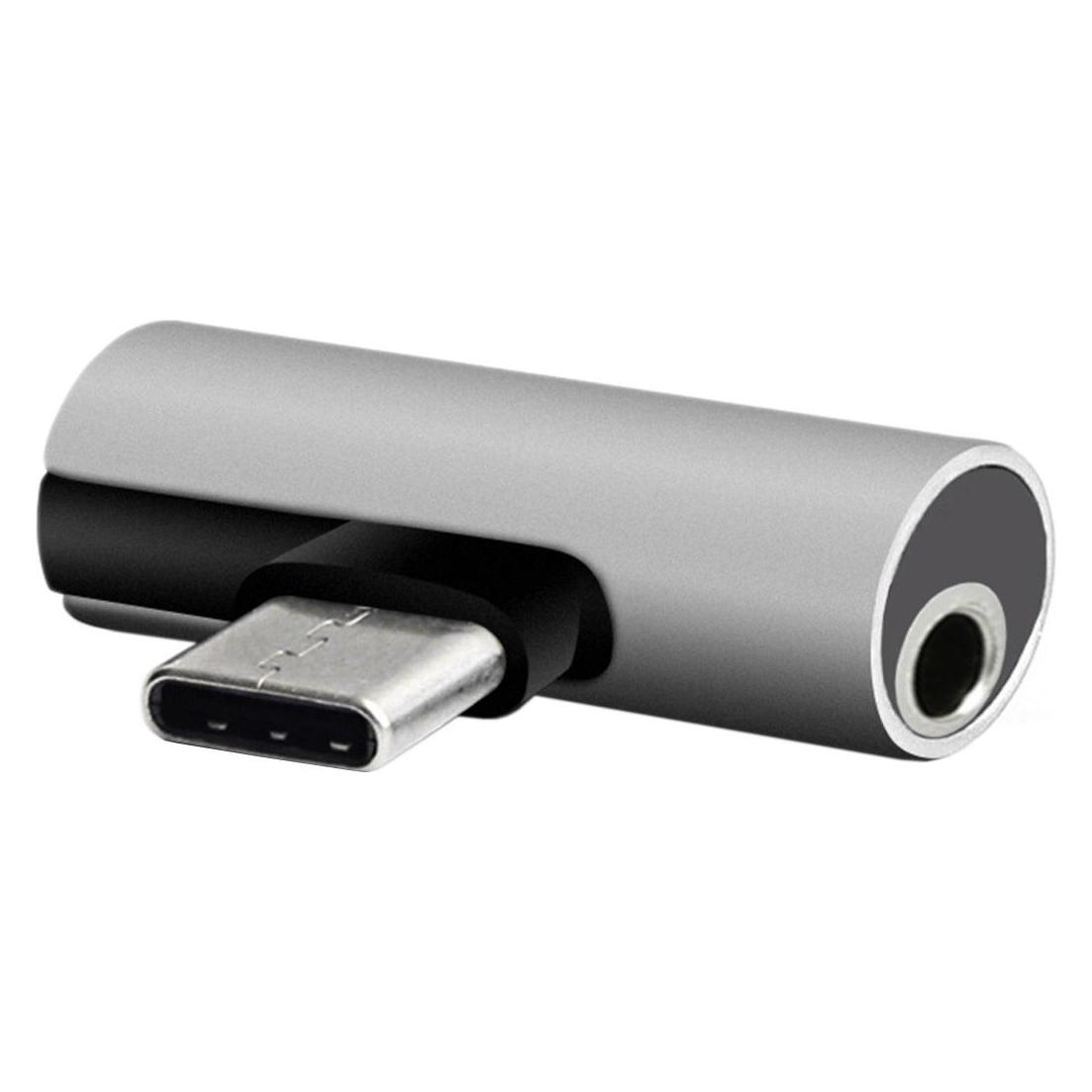 Setty Adapter USB-C - Audiobuchse 3,5mm + USB-C AD-C-JC-7 Sliver (Klinkenadapter) (39988739)