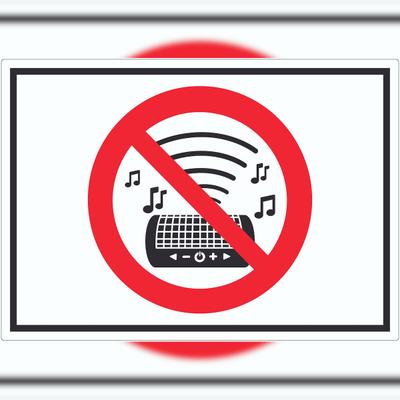 HB-Druck Aufkleber Laute Musik verboten Symbol A9 (37x52mm)