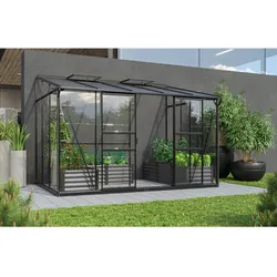 Vitavia Anlehn-Gewächshaus "Osiris 6500",schwarz,6,5 m2
