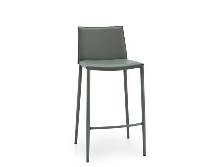 Connubia Tresenstuhl, Grau, Metall, Echtleder, 43x90x49.5 cm, Esszimmer, Barmöbel, Barhocker
