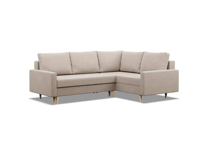 Mebligo - Ecksofa mit Schlaffunktion und Bettkasten Blank, Eckcouch mit Ottomane Rechts, Sofa L Form 226 x 175 x 92 cm, Couch mit Bonellfedern, Ecke Sofa Wohnzimmer, Schlafsofa - Beige