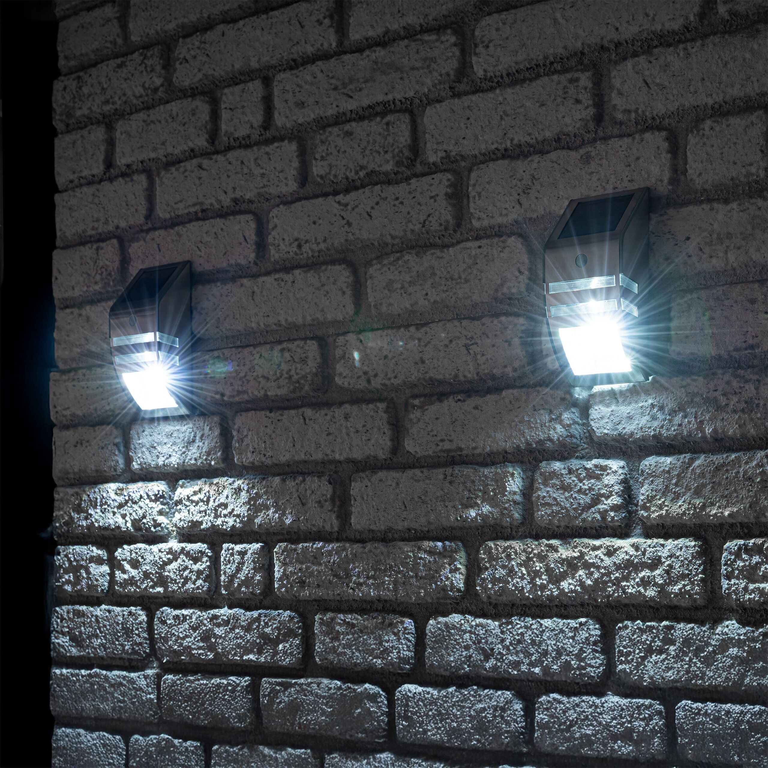 LED Solarleuchte OTTO HOME "Leyan, LED-Solar Wandleuchte", silber, B:5cm H:17cm L:8cm, Leuchten, LED Solarleuchte, mit Bewegungsmelder und Montagematerial
