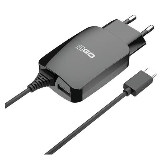2GO USB-Netz-Ladegerät 110V-240V - schwarz (12 W, 1 Port) (797167)