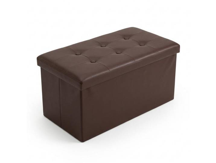 Scena Living Hocker mit Stauraum aus Kunstleder, Braun, Leder, Rechteckig, 40x40x80 cm, Wohnzimmer, Sessel, Hocker & Hockerbänke, Sitzhocker