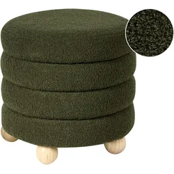 POUF Bouclé Grün Chilly