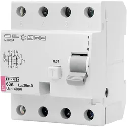 FI-Schalter EFI-4B+, 4-polig, 63A,300mA, Typ B+, unverzögert ETI