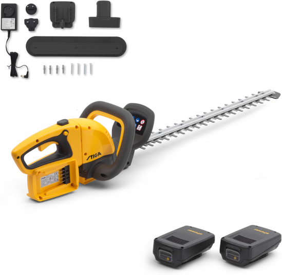 Stiga HT 300e Kit - Tagliasiepi a batteria 2x20V/2Ah - Lama da 73 cm