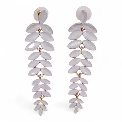 Pearl - Vintage Glass - Long Drop - Earrings