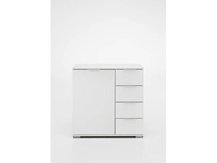 möbelando Kombikommode >Nadja< (BxH: 81x83 cm) in Weiss - 81x83cm (BxH)