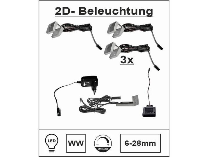Livetastic Glasbodenbeleuchtungs-Set, Grau, Kunststoff, 6x2x6 cm, Lampen & Leuchten, Innenbeleuchtung, Schrankbeleuchtung